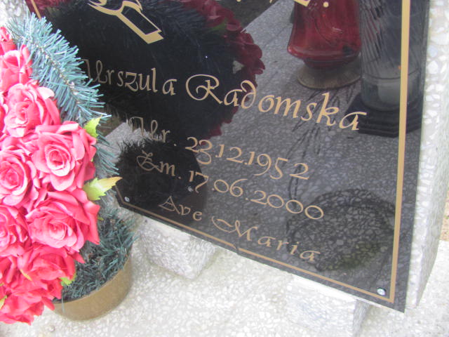 Urszula Radomska 1952 Bydgoszcz - Grobonet - Wyszukiwarka osób pochowanych