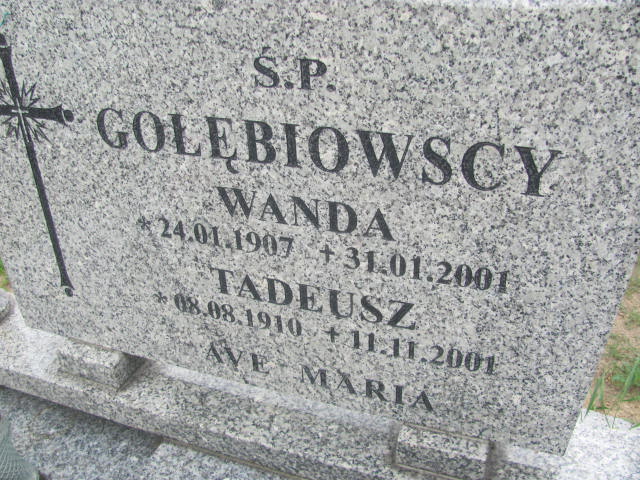 Wanda Gołębiowska 1907 Bydgoszcz - Grobonet - Wyszukiwarka osób pochowanych