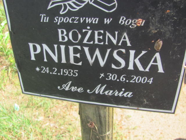 Bożena Pniewska 1935 Bydgoszcz - Grobonet - Wyszukiwarka osób pochowanych