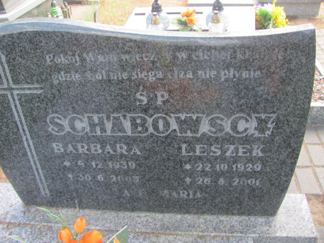 Barbara Schabowska 1939 Bydgoszcz - Grobonet - Wyszukiwarka osób pochowanych