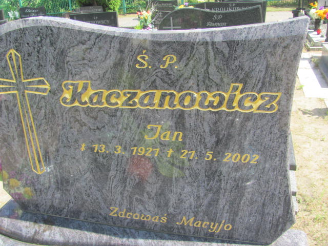 Jan Kaczanowicz 1921 Bydgoszcz - Grobonet - Wyszukiwarka osób pochowanych