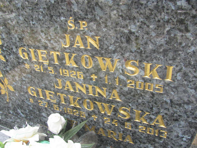 Jan Giętkowski 1926 Bydgoszcz - Grobonet - Wyszukiwarka osób pochowanych