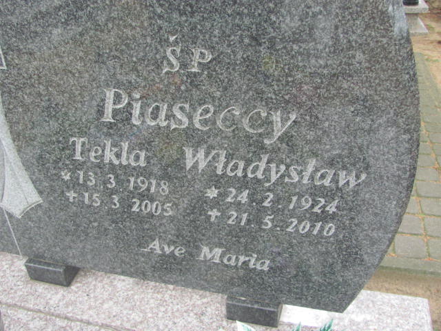 Władysław Piasecki 1924 Bydgoszcz - Grobonet - Wyszukiwarka osób pochowanych