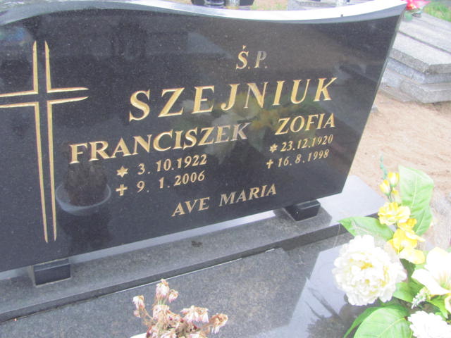 Zofia Szejniuk 1920 Bydgoszcz - Grobonet - Wyszukiwarka osób pochowanych