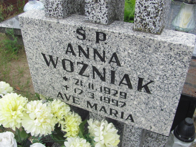 Anna Woźniak 1929 Bydgoszcz - Grobonet - Wyszukiwarka osób pochowanych