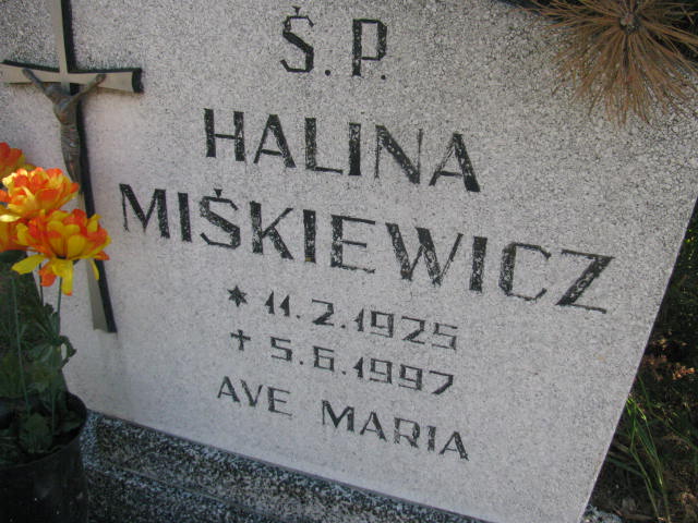 Halina Miśkiewicz 1925 Bydgoszcz - Grobonet - Wyszukiwarka osób pochowanych