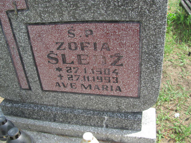 Zofia Śledź 1904 Bydgoszcz - Grobonet - Wyszukiwarka osób pochowanych