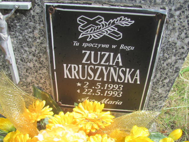 Zuzanna Kruszyńska 1993 Bydgoszcz - Grobonet - Wyszukiwarka osób pochowanych