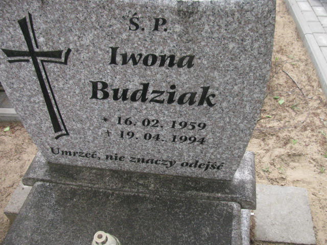 Iwona Budziak 1959 Bydgoszcz - Grobonet - Wyszukiwarka osób pochowanych