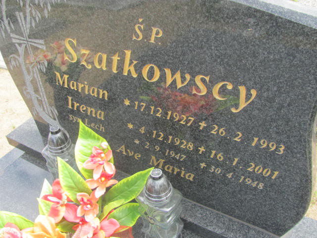Marian Szatkowski 1927 Bydgoszcz - Grobonet - Wyszukiwarka osób pochowanych