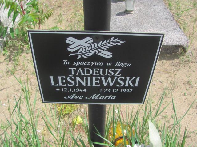 Tadeusz Leśniewski 1944 Bydgoszcz - Grobonet - Wyszukiwarka osób pochowanych