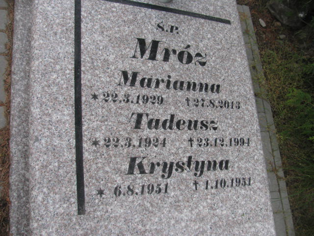 Tadeusz Mróz 1924 Bydgoszcz - Grobonet - Wyszukiwarka osób pochowanych