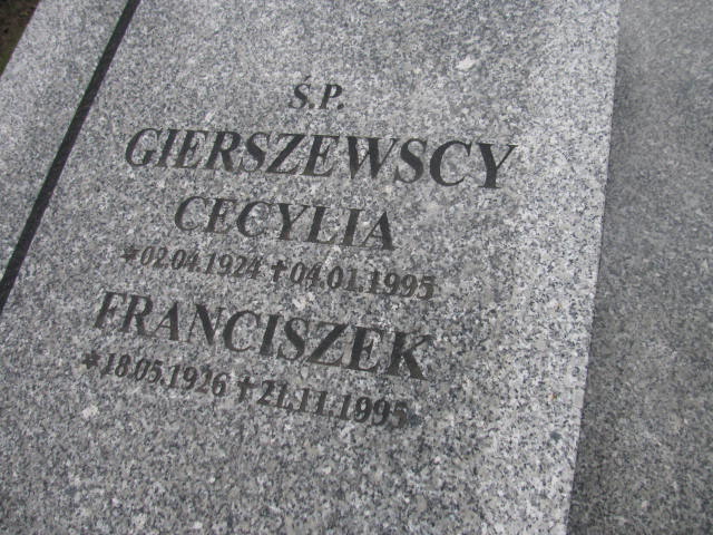 Franciszek Gierszewski 1926 Bydgoszcz - Grobonet - Wyszukiwarka osób pochowanych