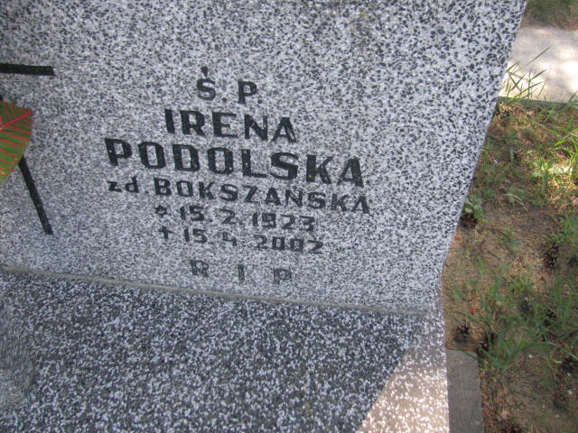 Irena Podolska 1923 Bydgoszcz - Grobonet - Wyszukiwarka osób pochowanych