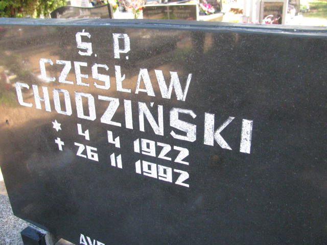 Czesław Chodziński 1922 Bydgoszcz - Grobonet - Wyszukiwarka osób pochowanych
