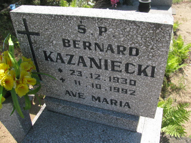 Bernard Kazaniecki 1930 Bydgoszcz - Grobonet - Wyszukiwarka osób pochowanych