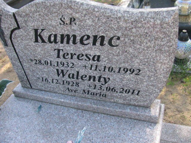 Walenty Kamenc 1928 Bydgoszcz - Grobonet - Wyszukiwarka osób pochowanych