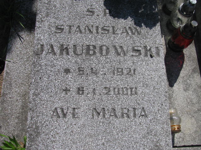 Stanisław Jakubowski 1921 Bydgoszcz - Grobonet - Wyszukiwarka osób pochowanych