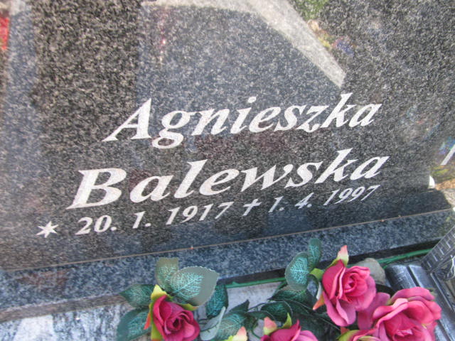 Agnieszka Balewska 1917 Bydgoszcz - Grobonet - Wyszukiwarka osób pochowanych