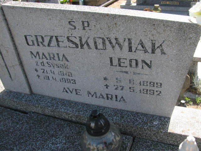 Maria Grześkowiak 1910 Bydgoszcz - Grobonet - Wyszukiwarka osób pochowanych