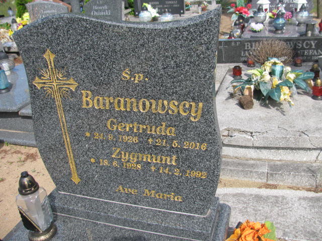Gertruda Baranowska 1926 Bydgoszcz - Grobonet - Wyszukiwarka osób pochowanych