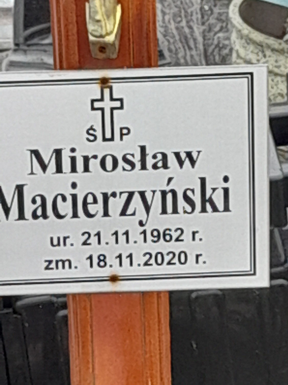 Mirosław Macierzyński 1962 Bydgoszcz - Grobonet - Wyszukiwarka osób pochowanych