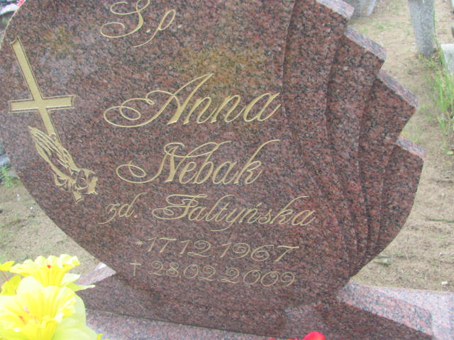 Anna Nebak 1967 Bydgoszcz - Grobonet - Wyszukiwarka osób pochowanych
