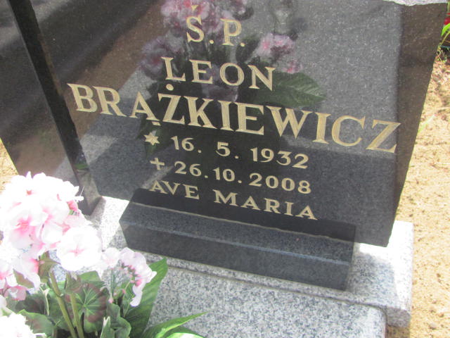 Leon Brążkiewicz 1932 Bydgoszcz - Grobonet - Wyszukiwarka osób pochowanych