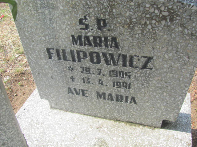 Maria Filipowicz 1905 Bydgoszcz - Grobonet - Wyszukiwarka osób pochowanych