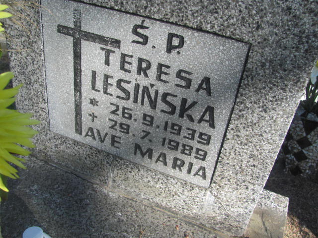 Teresa Lesińska 1939 Bydgoszcz - Grobonet - Wyszukiwarka osób pochowanych