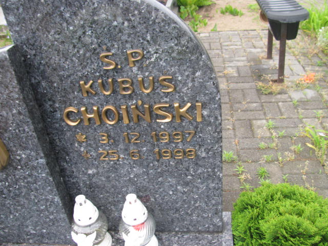 Jakub Choiński 1997 Bydgoszcz - Grobonet - Wyszukiwarka osób pochowanych