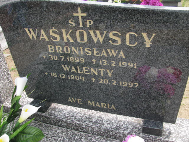 Walenty Waśkowski 1904 Bydgoszcz - Grobonet - Wyszukiwarka osób pochowanych