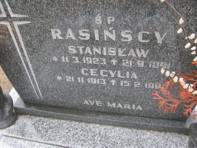 Cecylia Rasińska 1913 Bydgoszcz - Grobonet - Wyszukiwarka osób pochowanych