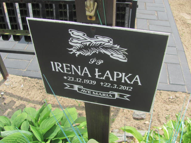 Irena Łapka 1939 Bydgoszcz - Grobonet - Wyszukiwarka osób pochowanych