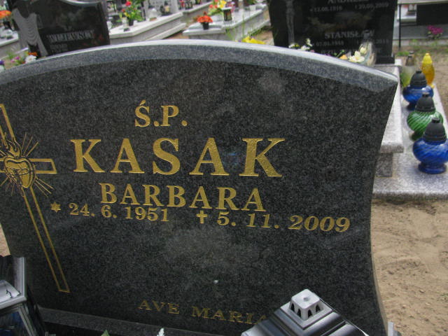 Barbara Kasak 1951 Bydgoszcz - Grobonet - Wyszukiwarka osób pochowanych