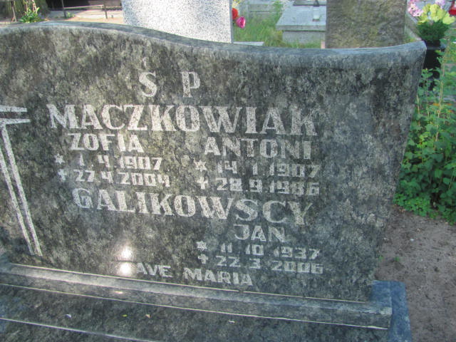 Zofia Maczkowiak 1907 Bydgoszcz - Grobonet - Wyszukiwarka osób pochowanych