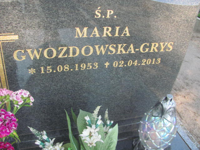 Maria Gwozdowska Grys 1953 Bydgoszcz - Grobonet - Wyszukiwarka osób pochowanych