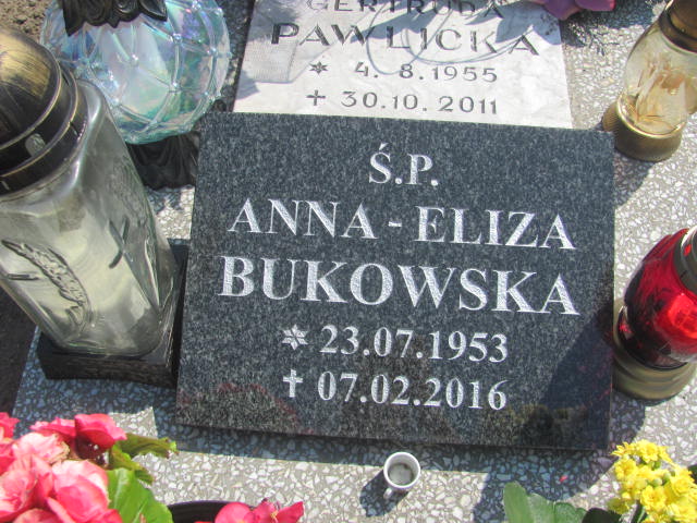 Anna Bukowska 1953 Bydgoszcz - Grobonet - Wyszukiwarka osób pochowanych