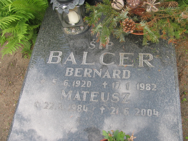 Bernard Balcer 1920 Bydgoszcz - Grobonet - Wyszukiwarka osób pochowanych