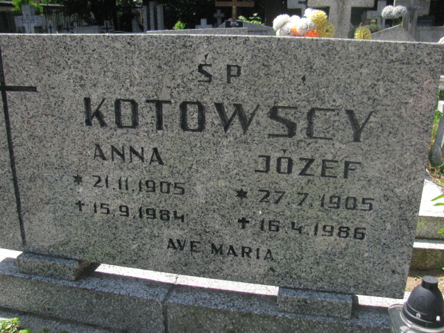 Anna Kotowska 1905 Bydgoszcz - Grobonet - Wyszukiwarka osób pochowanych