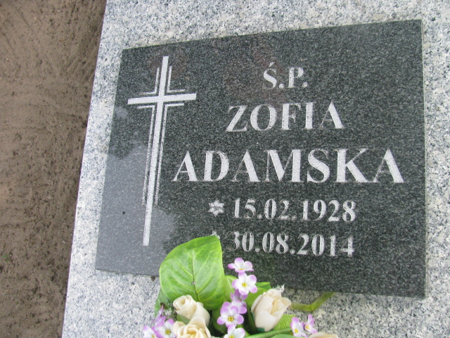 Zofia Adamska 1928 Bydgoszcz - Grobonet - Wyszukiwarka osób pochowanych