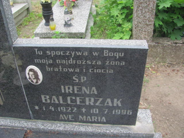 Irena Balcerzak 1922 Bydgoszcz - Grobonet - Wyszukiwarka osób pochowanych