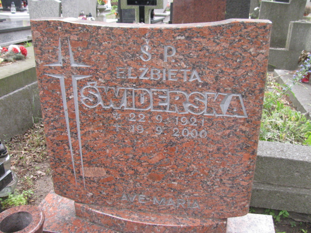 Elżbieta Świderska 1921 Bydgoszcz - Grobonet - Wyszukiwarka osób pochowanych