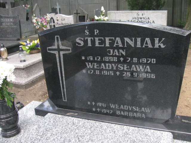 Jan Stefaniak 1898 Bydgoszcz - Grobonet - Wyszukiwarka osób pochowanych