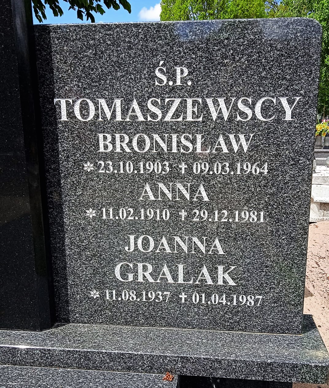 Joanna Gralak 1937 Bydgoszcz - Grobonet - Wyszukiwarka osób pochowanych