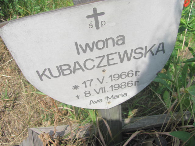Iwona Kubaczewska 1966 Bydgoszcz - Grobonet - Wyszukiwarka osób pochowanych