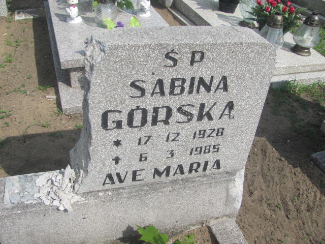 Sabina Górska 1928 Bydgoszcz - Grobonet - Wyszukiwarka osób pochowanych